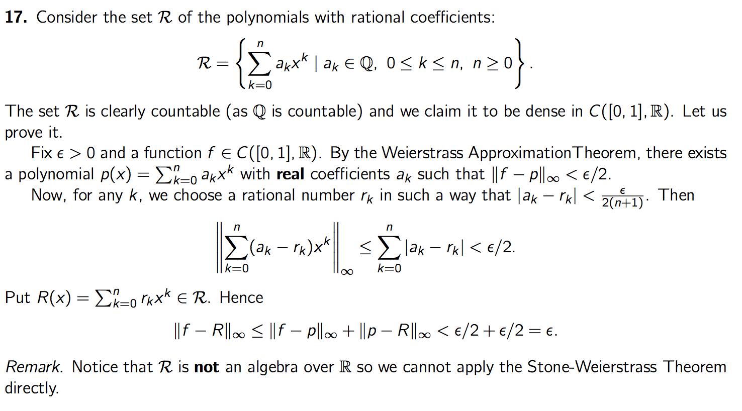 WBCS Weierstrass Approximation Theorem - Mathematics Notes IMAGE
