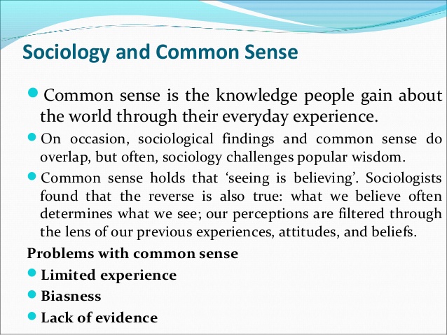WBCS Sociology Notes On - Sociology And Common Sense IMAGE