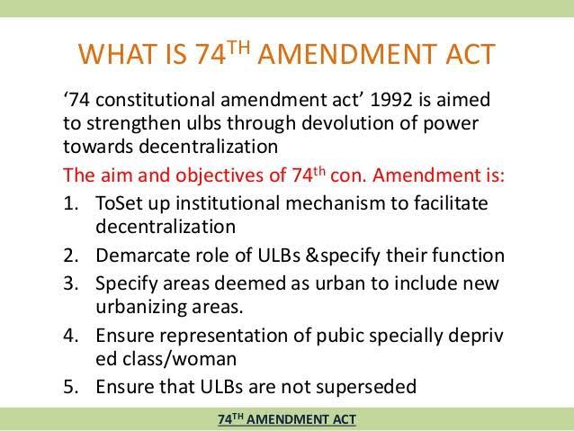 WBCS Notes On - Economics - 73rd And 74th Amendment Act IMAGE