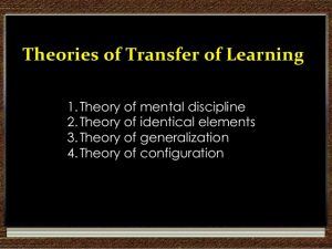 WBCS Theories Of Transfer Of Learning - Psychology Notes IMAGE