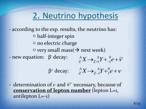 WBCS Physics - The Neutrino Hypothesis NOTES IMAGE