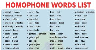 WBCS Homophones - English Composition Notes IMAGE