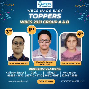 WBCS Examination 2021 Topper Group A & B